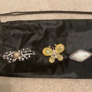 3 vintage brooches very unique and beautiful